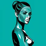 teal body paint image